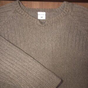 Columbia Sweater Men's XL Pullover Cable Knit Brown Green Warm Fall Winter